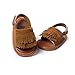 LIVEBOX Infant Baby Girls Moccasins Tassels Premium Soft Rubber Sole Anti-Slip Summer Prewalker Toddler Sandals (M: 6~12 Months, Chocolate)