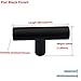 Home Accessories Factory 5 Pack - Upgrade Single Hole Flat Black Cabinet Knobs 2in 50mm Length, Euro T Style Drawer Pulls Stainless Steel Kitchen Furniture Hardware Round Tube Cupboard Door Handles