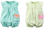 Carters Baby Girls Cotton Romper Set - Sea Life (6 Month)