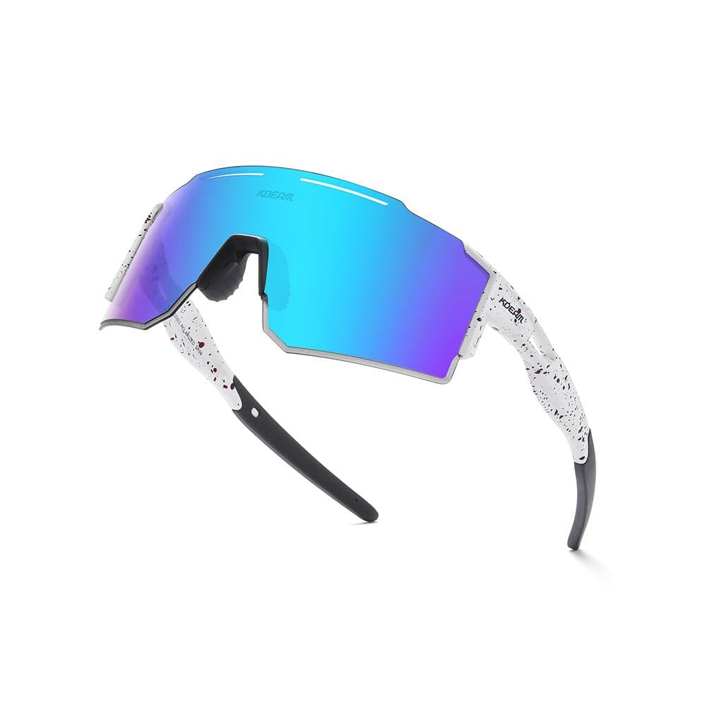 GoHZQ Polarised Sports Sunglasses for Men Womens Polarized Cycling Sunglasses UV400 Protection TR90 Superlight Frame Glasses for Driving, Fishing, Bike (Blue)