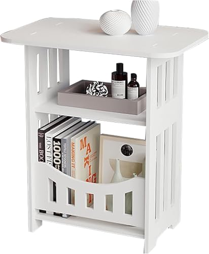 Simple Bedside Tables Small Nightstand for Bedroom, Bedside, Nightstands Storage Shelf, Sofa Table for Small Space,Double Layer.