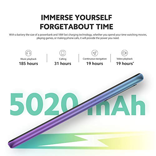 Xiaomi Redmi 9 Smartphone 4GB RAM 64GB ROM Teléfono Móvil,6.53" Pantalla Dot Drop Completa Helio G80 Procesador,Dual SIM Type-C,Cámara Cuádruple(13MP+8MP+5MP+2MP) Versión Global(Púrpura) - Imagen 7