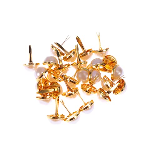 FONDOTIN DIY Pearl Fasteners 100 Pcs 12MM Decorative Alloy Paper Brads for Scrapbooking Crafts and Christmas Decorations for Creative Projects