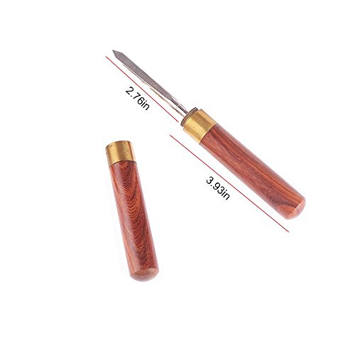 comboss 6.7" Ultra Sharp Stainless Steel Ice Pick with Safety Cover,Wood Handle (Red Sandal Wood Flat Needle) - Thumbnail 4