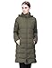 Puredown Women's Light Long Goose Down Jacket Hooded Coat, Army Green
