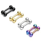 Stainless Steel 14G Body Piercing Barbells Silver
