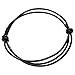 Black Adjustable Genuine Leather Bracelets Anklet for Men and Women (Set of 3)