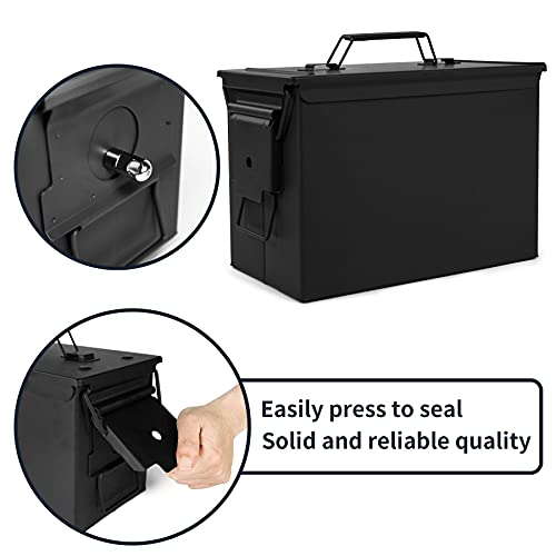 GUGULUZA Metal Ammo Can .50 Cal, Lockable Ammo Storage Case, Military