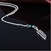 Doinshop Women Chain Pendant Statement Bohemian Turquoise Feather Tassel Necklace