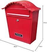 Garden Market Place Galvanised Red Wall Mounted Post Box Letter Box - 370mm view 7