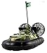WolVol Remote Control Military Fighter War Boat Toy with Flashing Lights - Works in real water - Installed with fan-cooling feature