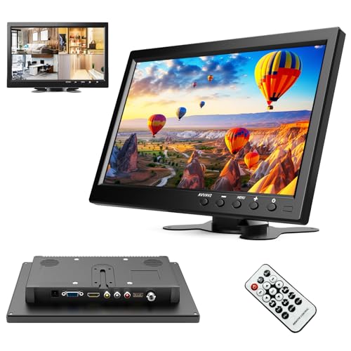 podofo Mini LCD Monitor 10.1 Inch Portable Monitor for Computer/Surveillance/Rear Camera, with HDMI/VGA/AVI/BNC/USB Input, HDMI Screen for Gaming, DC 9-30V