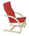 ECR4Kids Natural Bentwood Children's Table and Chair, Birch Finish with Red Cushions (3-Piece Set)