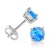 18K White Gold Plated Opal Stud Earrings Sensitive Ears for Women