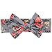 Zittop Mom And Baby Rabbit Ears Elastic Bowknot Headband Set (Gray)