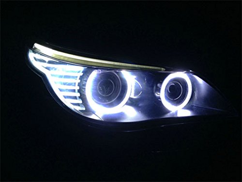 iJDMTOY HID Matching Xenon White LED Eyelid Eyebrow Modules For 2008-2010 BMW E60 LCI 5 Series 528i 535i 550i M5
