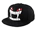 Quanhaigou Men's Black Snapback,Big Teeth Adjustable Baseball Hat 3D Embroidery Cartoon Caps