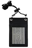 AG Wallets Leather String Neck ID/Badge Holder Pouch Wallet (Black)