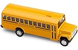 Kicko Diecast Friction School Bus - Pull Back 5 Inches Long Metal School Bus - Die-Cast Vehicles - Gift, Party Bag, Stuffers, Fillers