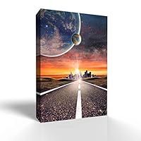 Canvas Wall Art Gorgeous City Under Space Canvas Prints Home Artwork Decoration for Living Room,Bedroom - 12x18 inches