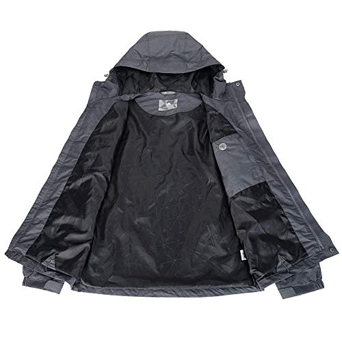 image for CAMEL CROWN Mens Waterproof Jacket Hooded Windbreaker Windproof Rain C