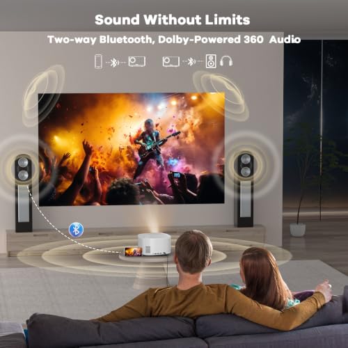 ONOAYO Outdoor-Projector-4K with 60W Dolby Audio and Official Apps, White | 3500 Bright, AI Auto Focus, Smart-Projector with WiFi and Bluetooth, ONO5Pro 2.0 Movie Projector for Indoor/Outdoor, 2026New