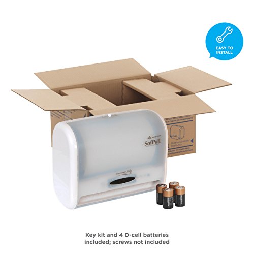 SofPull 9" Automated Touchless Paper Towel Dispenser by GP PRO (Georgia-Pacific), White, 58487, 12.800" W x 6.500" D x 10.500" H - Thumbnail 3