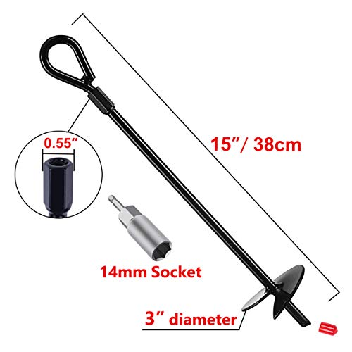 AidonRew Earth Ground Anchor Stakes, 15 Inch Heavy Duty Metal Earth