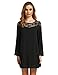ROMWE Women's Plain Short Long Sleeve Casual Crochet Lace Shift Dress
