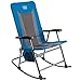 Timber Ridge Rocking Chair Folding Padded Patio Lawn Reclining Camping with Armrest and Side Storage Bag, Blue