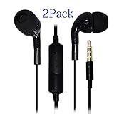 Headphones, KingAcc(TM) 2-Pack Stereo Earphones Headphones Earbuds with Remote Control and Mic for iPhone 5 6 6s Plus and Other Phones Pads Tablets