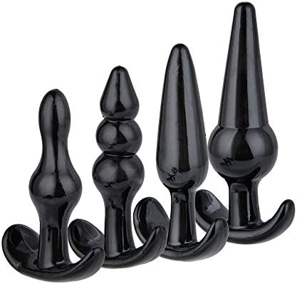 Four Silicone Medical caps, Rubber Plug Basic Toy Training kit for Beginners (Black)