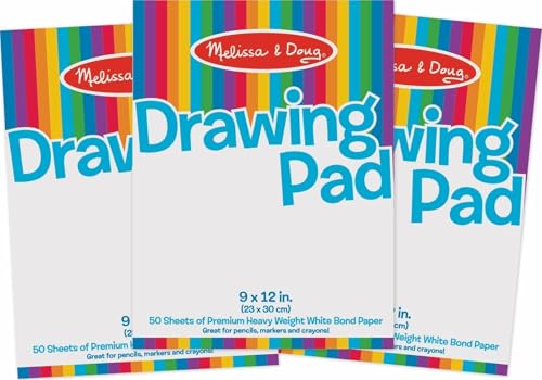 Melissa & Doug Drawing Paper, Sketch Pad, 3-Pack Bundle for Coloring, Writing