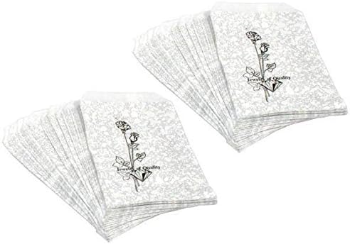 888 Display USA - 200 Silver Tone Paper Bags Jewelry Bags Goodie Bags (5" x 7")