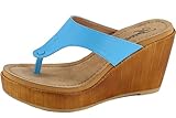 Atrevida Women's Rosse-03 Wooden Wedge Thong Sandals