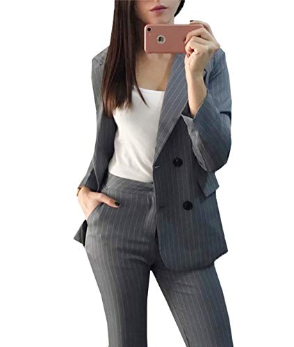 YSMO-Damen-Slim-Stripe-Smoking-2-teilig-Bro-Damenanzge-Set-Business-Work-Blazer-Jacke-Hose-Prom