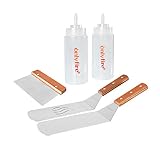 onlyfire Multi-Purpose Grill and Griddle Spatula Set Fits for Blackstone Grill, Camp Chef Flat Top Grill and Other Grills