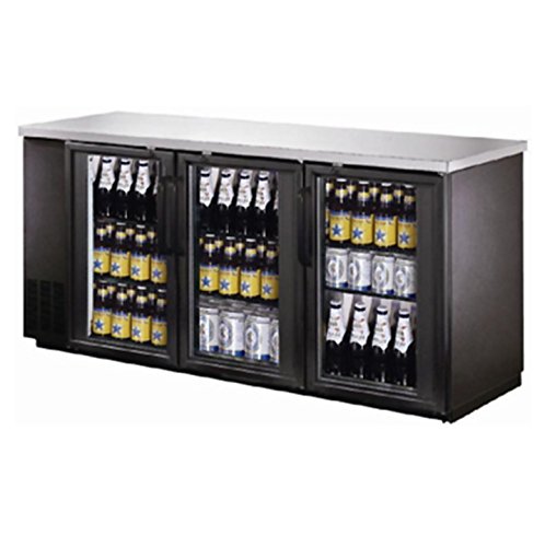 NSF 72 in Black Glass Door Commercial Back Bar Beer Bottle case Refrigerator Cooler