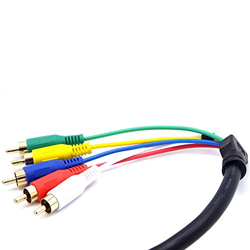 ANRANK HR10815AK 5FT/1.5M HDMI Male to 5RCA RGB Audio Video AV Component Adapter Converter Cable Cord