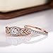 GuqiGuli Twist Shank Cubic Zirconia Bridal Engagement Wedding Ring Set in Rose Gold Plate Sterling Silver