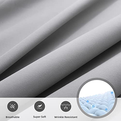 Buyoung Queen Bed Sheet Set - 4 Piece Set,14 inch Deep Pocket,1800 Microfiber, Ultra Soft,Wrinkle Free,Fade, Stain Resistant Washable,Breathable,1 Fitted Sheet,1 Flat Sheet,2 Pillowcases(Grey)