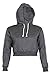 Womens Plain Crop Top Hoodies Charcoal