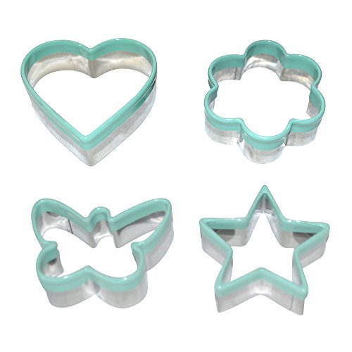 My Kitchen Mate Stainless Steel Cookie Cutter Set of 4 - Star Heart Butterfly Flower Mini Shapes â€“ Biscuit Cutter - Sandwich Cutter - Vegetable Cutter â€“ Food Cutter For Kids & Adults Buy Now