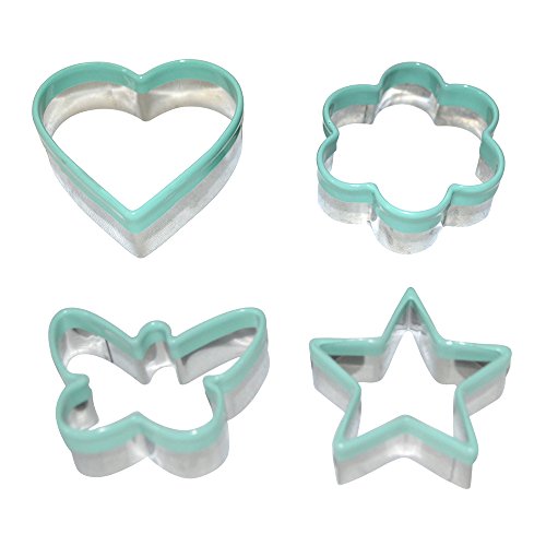 My Kitchen Mate Stainless Steel Cookie Cutter Set of 4 - Star Heart Butterfly Flower Mini Shapes – Biscuit Cutter - Sandwich Cutter - Vegetable Cutter – Food Cutter For Kids & Adults Buy Now