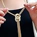 Kikole Women's Crystal Jewelry Tassel Pendant Long Chain Necklace Statement Sweater Necklaces primary