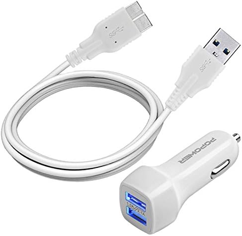 Samsung Galaxy Note3 / S5 Car Charger + 3.0 USB Cable(3FT) for Galaxy S5,Galaxy Note 3,Galaxy Tab 12.2,Galaxy Note Pro 12.2 (White)