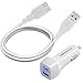 Car Charger + USB 3.0 Cable (3FT) for Samsung Galaxy S5/Samsung Galaxy Note 3 N9000 (White)