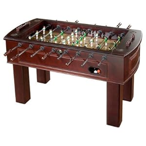 Football table game with wood exterior