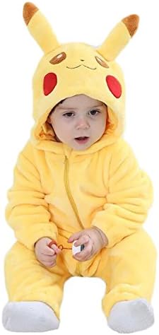 Toddler Baby Animal Onesie Cartoon Pikachu Costume Outfits Homewear Rompers for Baby Boys and Girls (80(Height:26''-29''))