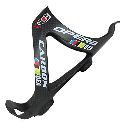 Opera Water Bottle Cage for Bike Ultralight and Strong Carbon Fiber Bicycle Water Bottle Holder -Pack of 2 (2 Pcs Matte Black)